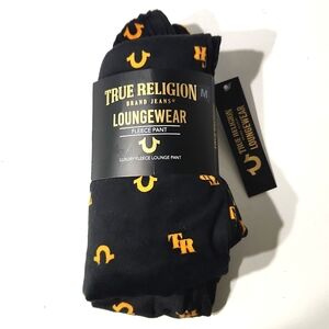 NEW! True Religion Loungewear Pants Black with Gold Horseshoe Size Medium